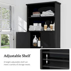 Meuble de rangement WC au-dessus des toilettes avec porte – Organiseur de salle de bain peu encombrant