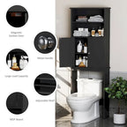 Meuble de rangement WC au-dessus des toilettes avec porte – Organiseur de salle de bain peu encombrant