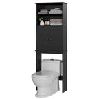 Meuble de rangement WC au-dessus des toilettes avec porte – Organiseur de salle de bain peu encombrant