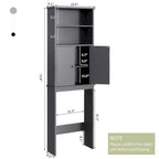Meuble de rangement WC au-dessus des toilettes avec porte – Organiseur de salle de bain peu encombrant