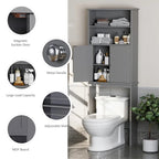Meuble de rangement WC au-dessus des toilettes avec porte – Organiseur de salle de bain peu encombrant