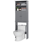 Meuble de rangement WC au-dessus des toilettes avec porte – Organiseur de salle de bain peu encombrant