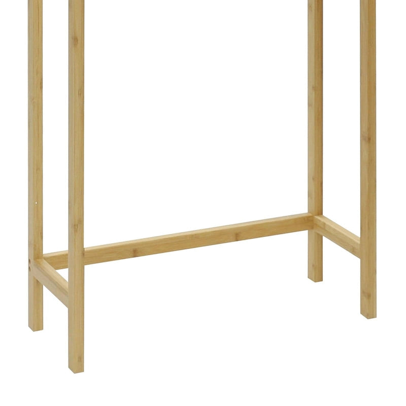 Meuble de rangement en bambou à placer au-dessus des toilettes avec étagère réglable et portes doubles