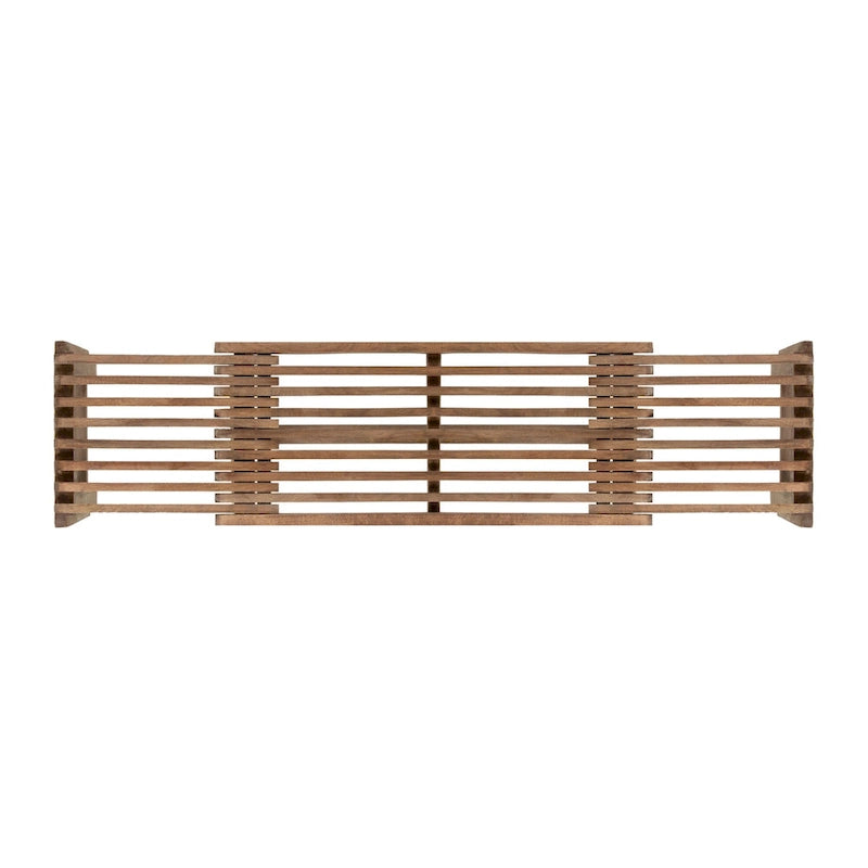 Banc extensible en manguier massif naturel – Dessus à lattes, s'étend jusqu'à 152 cm