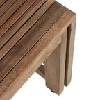 Banc extensible en manguier massif naturel – Dessus à lattes, s'étend jusqu'à 152 cm