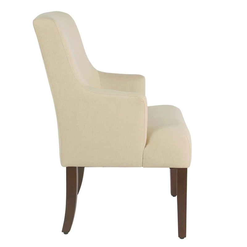 Fauteuil d'appoint en tissu crème anti-taches