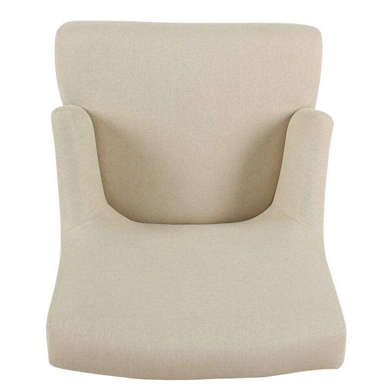 Fauteuil d'appoint en tissu crème anti-taches
