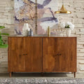 Buffet en bois massif – Meuble de rangement de salle à manger moderne du milieu du siècle