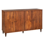 Buffet en bois massif – Meuble de rangement de salle à manger moderne du milieu du siècle
