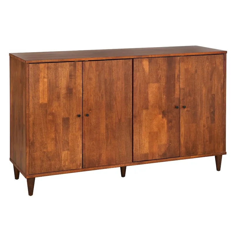 Buffet en bois massif – Meuble de rangement de salle à manger moderne du milieu du siècle