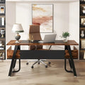 Bureau de direction avec étagère de rangement – Bureau d'écriture professionnel