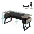 Bureau de direction avec étagère de rangement – Bureau d'écriture professionnel