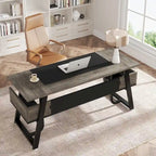 Bureau de direction avec étagère de rangement – Bureau d'écriture professionnel