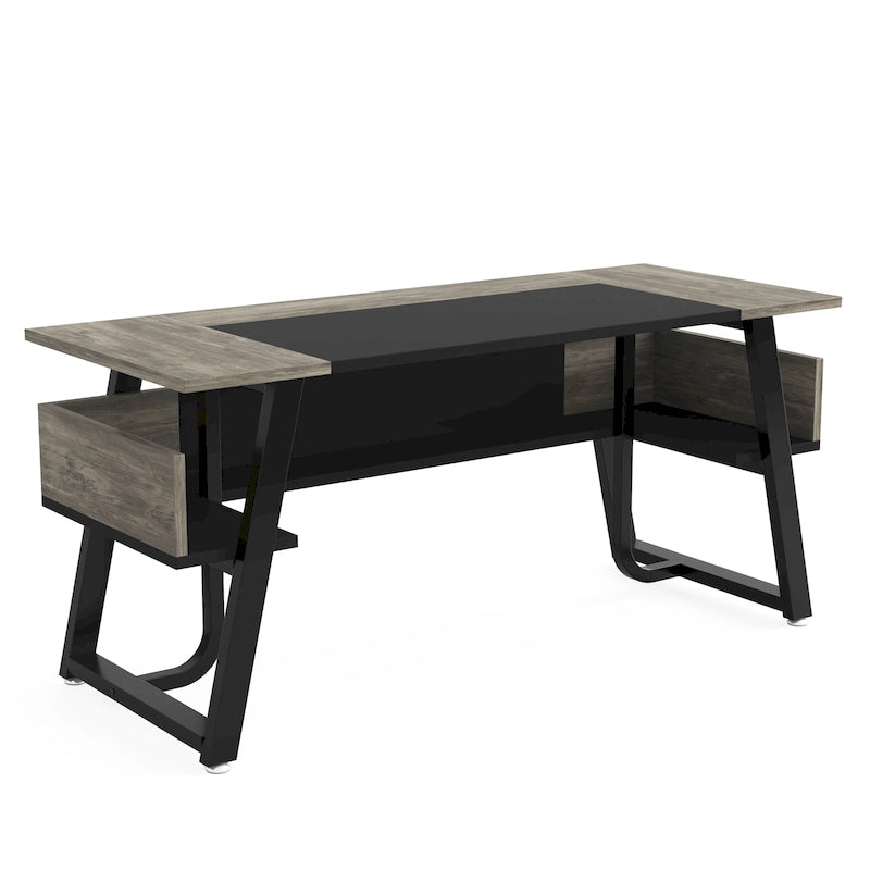 Bureau de direction avec étagère de rangement – Bureau d'écriture professionnel
