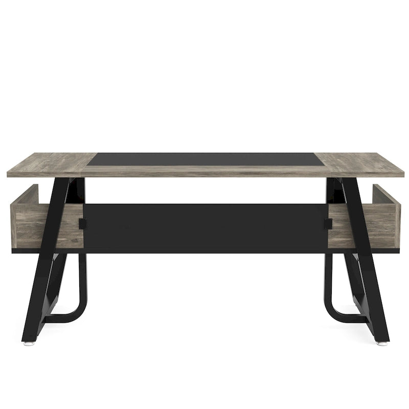 Bureau de direction avec étagère de rangement – Bureau d'écriture professionnel