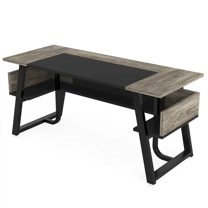 Bureau de direction avec étagère de rangement – Bureau d'écriture professionnel