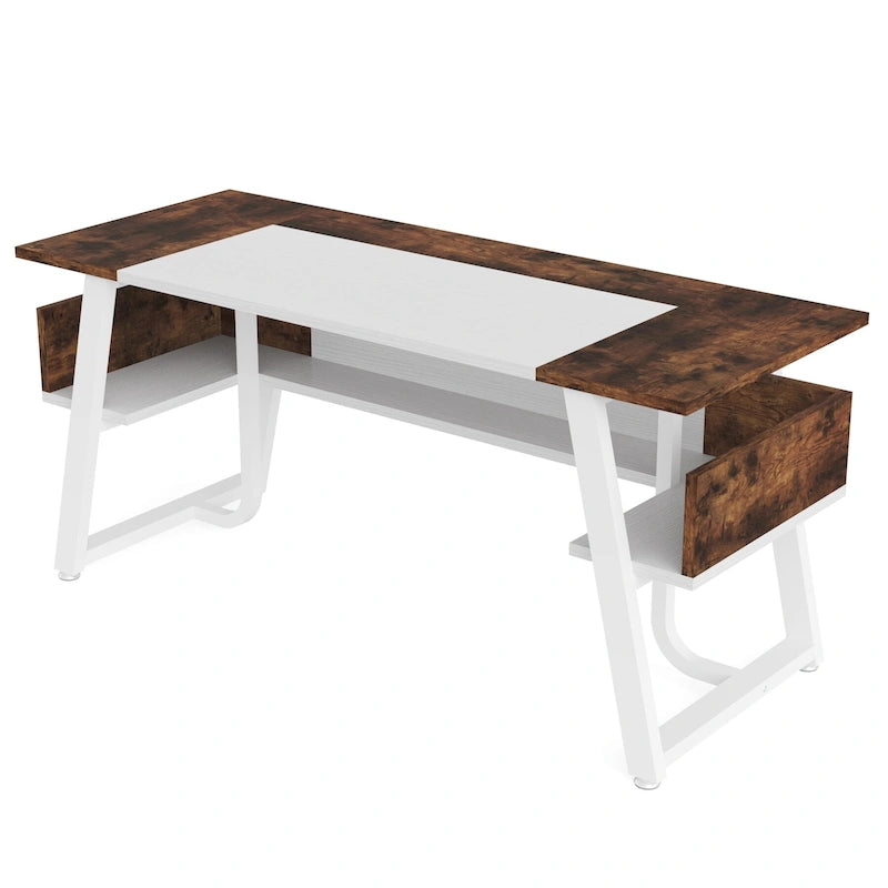 Bureau de direction avec étagère de rangement – Bureau d'écriture professionnel