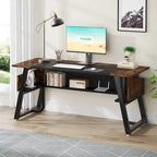 Bureau de direction avec étagère de rangement – Bureau d'écriture professionnel