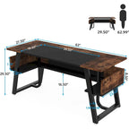 Bureau de direction avec étagère de rangement – Bureau d'écriture professionnel