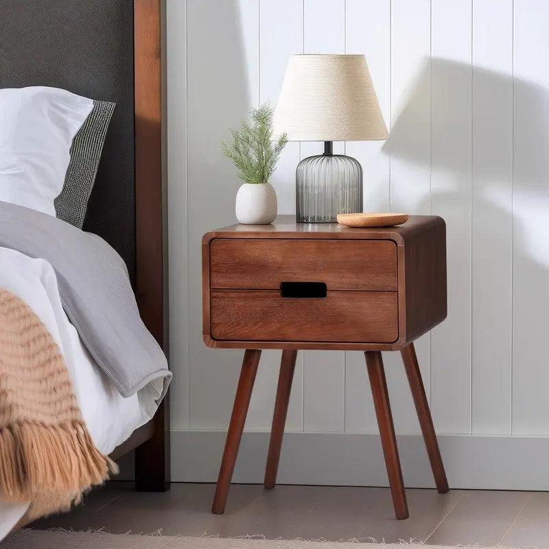 Tables de chevet en bois massif du milieu du siècle pour chambre à coucher