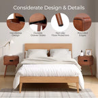 Tables de chevet en bois massif du milieu du siècle pour chambre à coucher