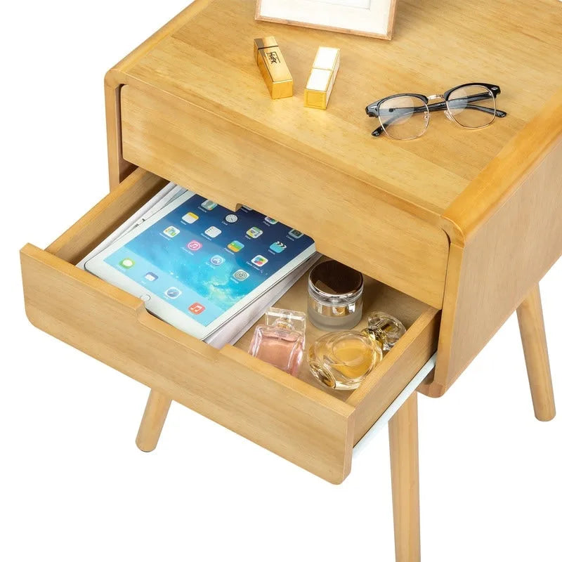 Tables de chevet en bois massif du milieu du siècle pour chambre à coucher