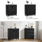 Commode noire à 3 tiroirs en rotin – Commode moderne pour chambre à coucher