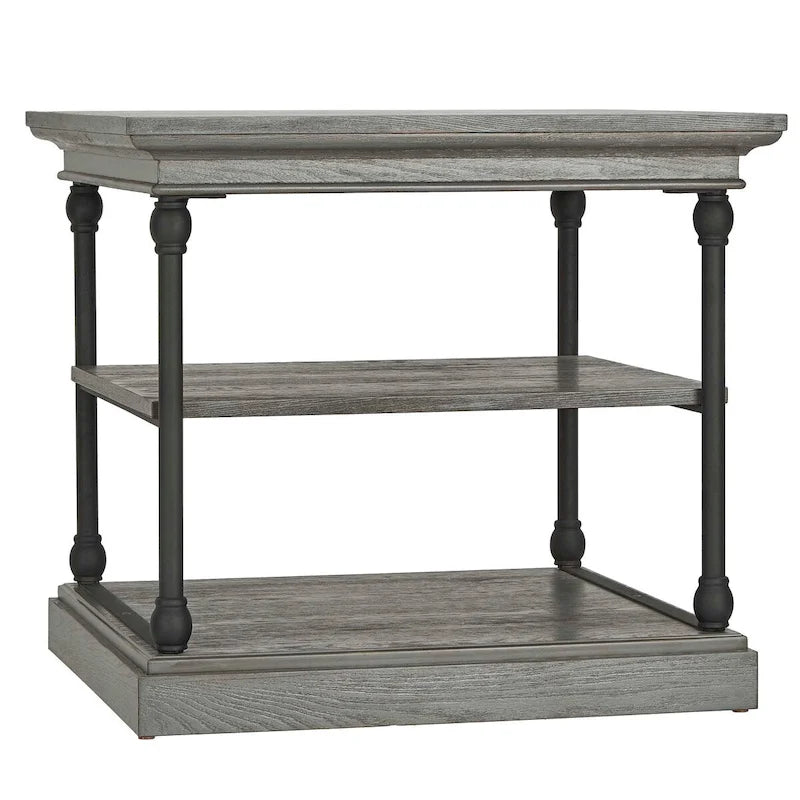 Table d'appoint Cornice Accent avec rangement – Table d'appoint rustique en bois