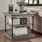 Table d'appoint Cornice Accent avec rangement – Table d'appoint rustique en bois