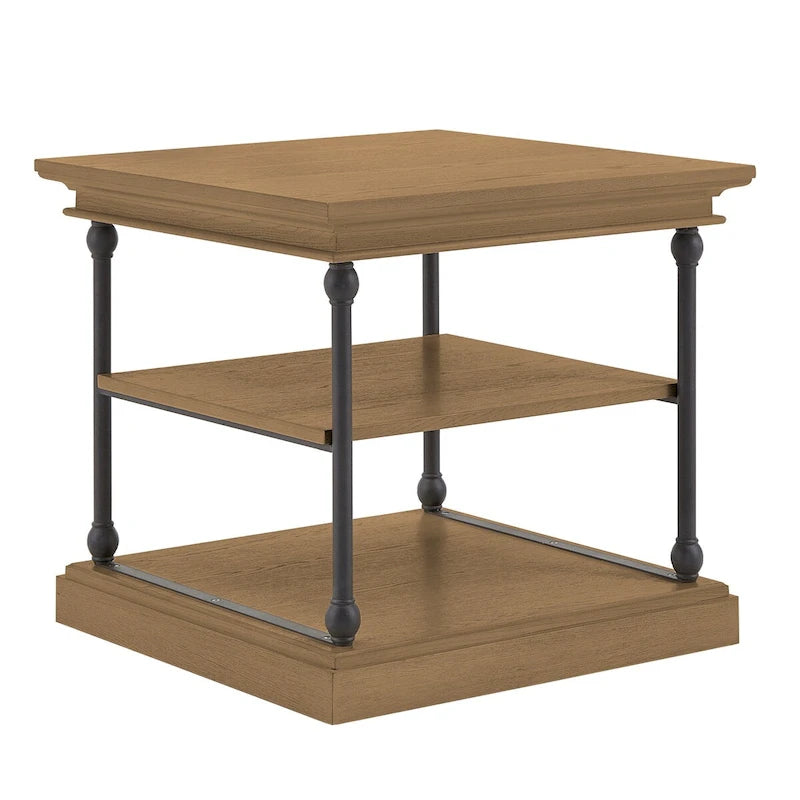 Table d'appoint Cornice Accent avec rangement – Table d'appoint rustique en bois