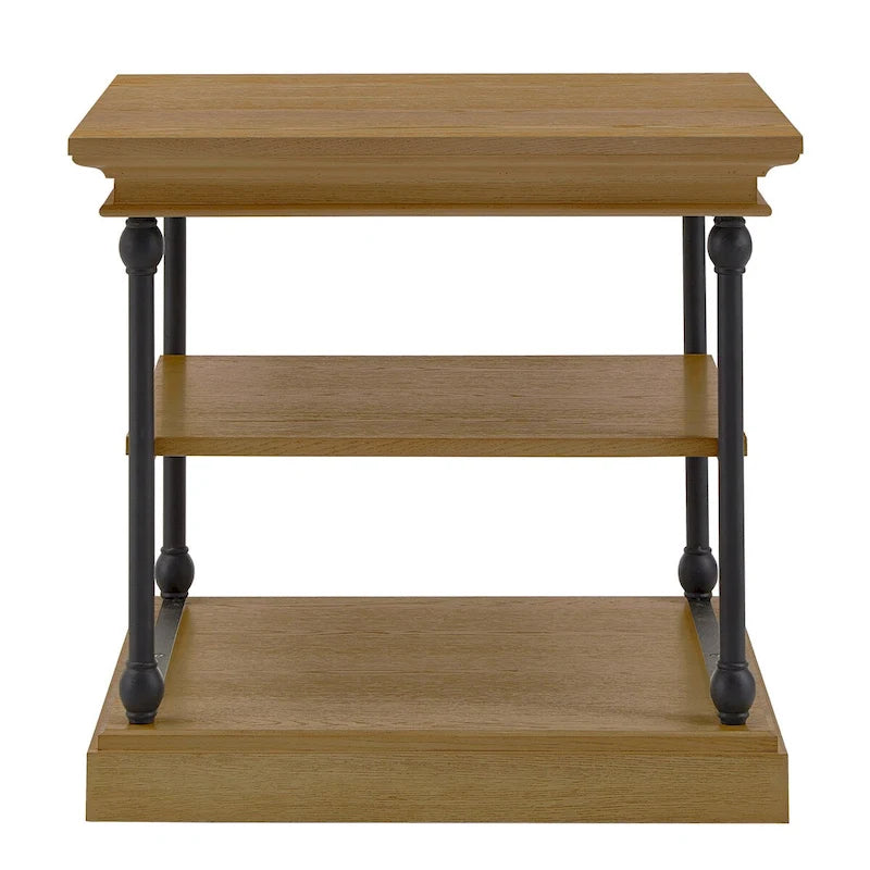 Table d'appoint Cornice Accent avec rangement – Table d'appoint rustique en bois