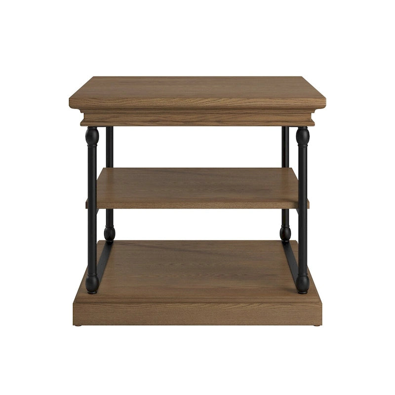 Table d'appoint Cornice Accent avec rangement – Table d'appoint rustique en bois