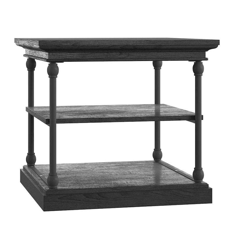 Table d'appoint Cornice Accent avec rangement – Table d'appoint rustique en bois