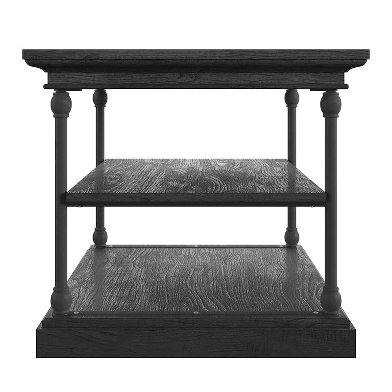 Table d'appoint Cornice Accent avec rangement – Table d'appoint rustique en bois