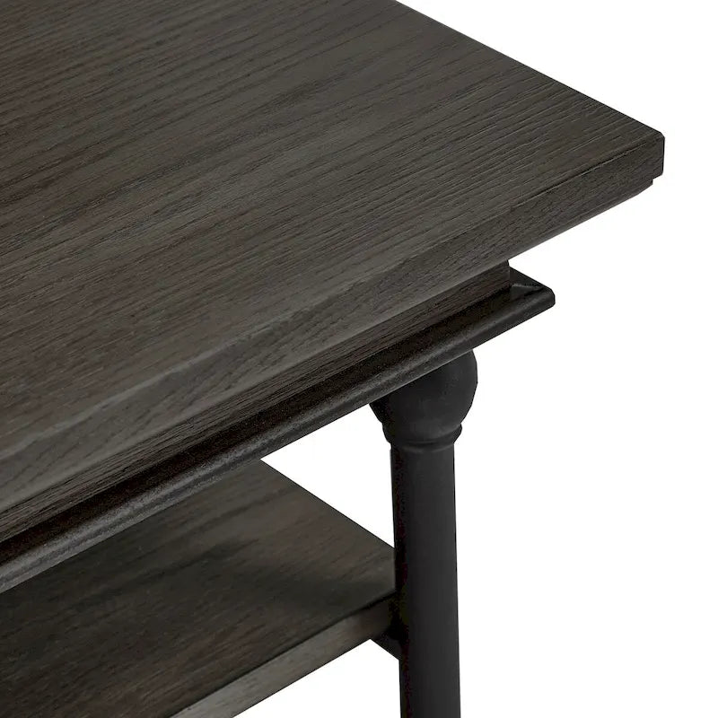 Table d'appoint Cornice Accent avec rangement – Table d'appoint rustique en bois