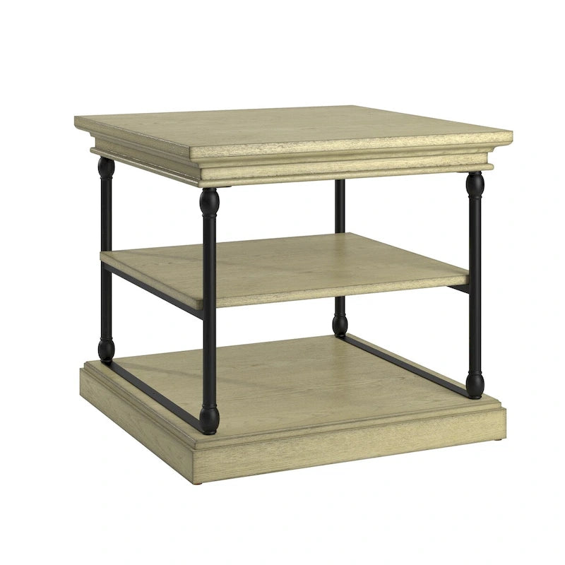 Table d'appoint Cornice Accent avec rangement – Table d'appoint rustique en bois