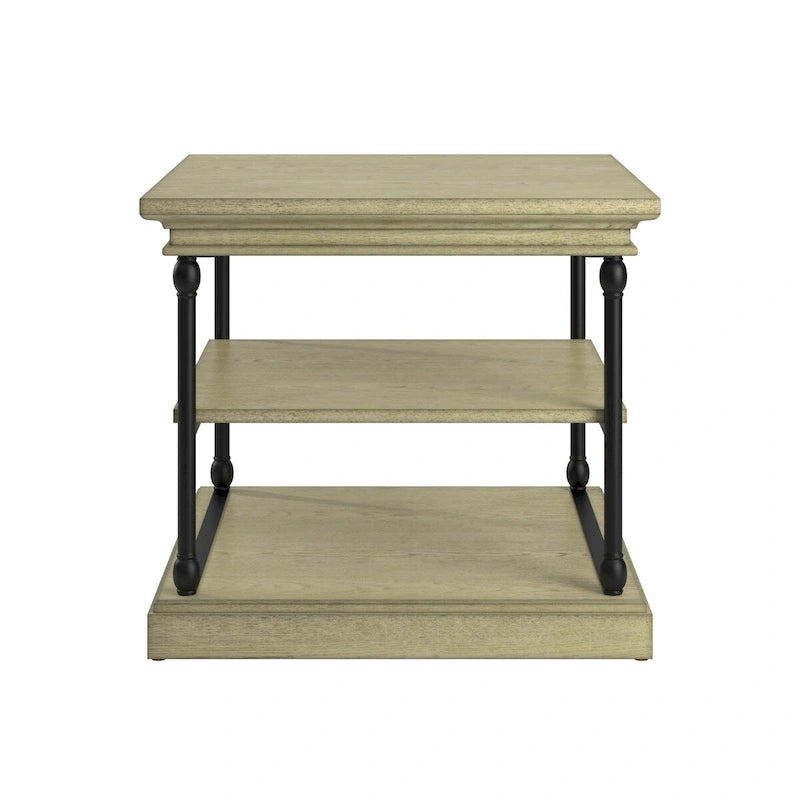 Table d'appoint Cornice Accent avec rangement – Table d'appoint rustique en bois