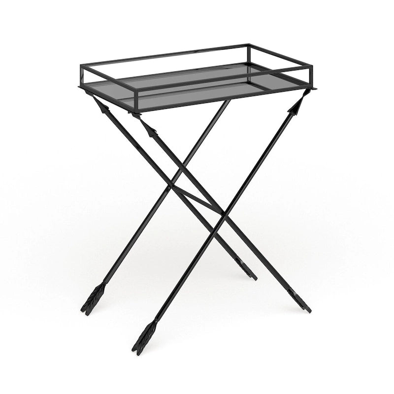Table d'appoint en métal – Table d'appoint géométrique moderne 21x14x26