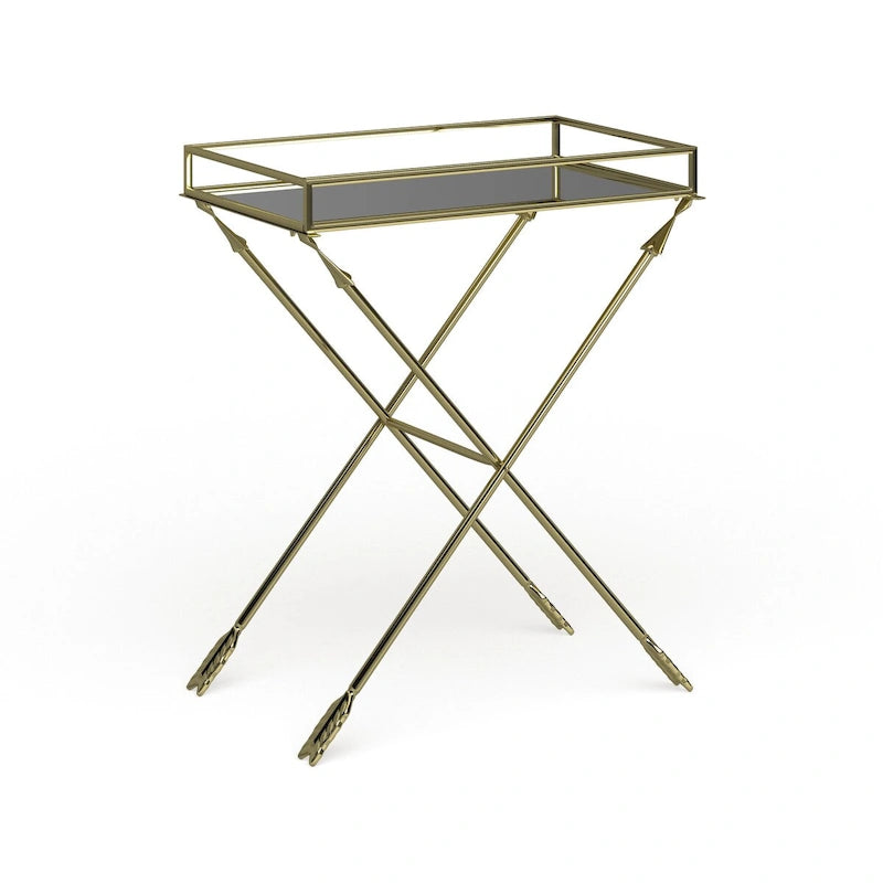 Table d'appoint en métal – Table d'appoint géométrique moderne 21x14x26