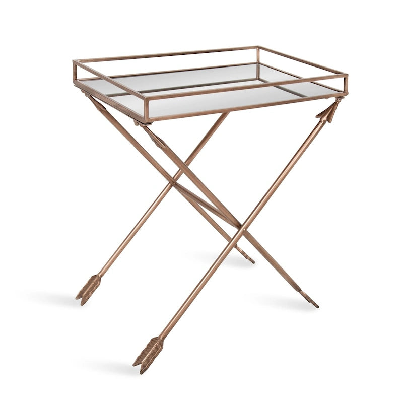 Table d'appoint en métal – Table d'appoint géométrique moderne 21x14x26