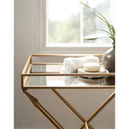 Table d'appoint en métal – Table d'appoint géométrique moderne 21x14x26