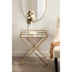 Table d'appoint en métal – Table d'appoint géométrique moderne 21x14x26