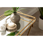 Table d'appoint en métal – Table d'appoint géométrique moderne 21x14x26