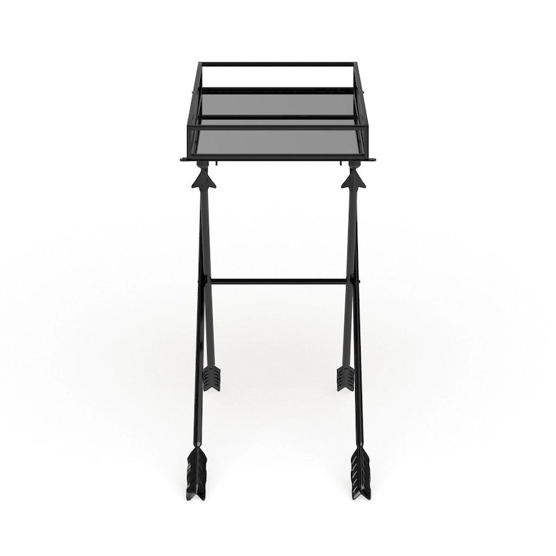 Table d'appoint en métal – Table d'appoint géométrique moderne 21x14x26