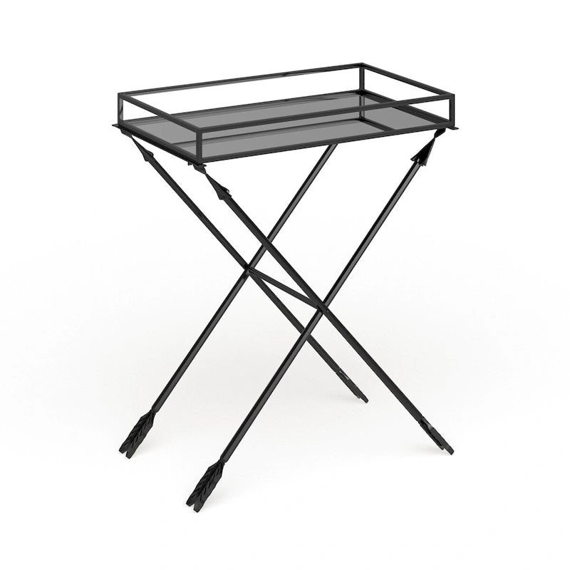Table d'appoint en métal – Table d'appoint géométrique moderne 21x14x26