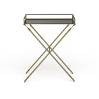 Table d'appoint en métal – Table d'appoint géométrique moderne 21x14x26