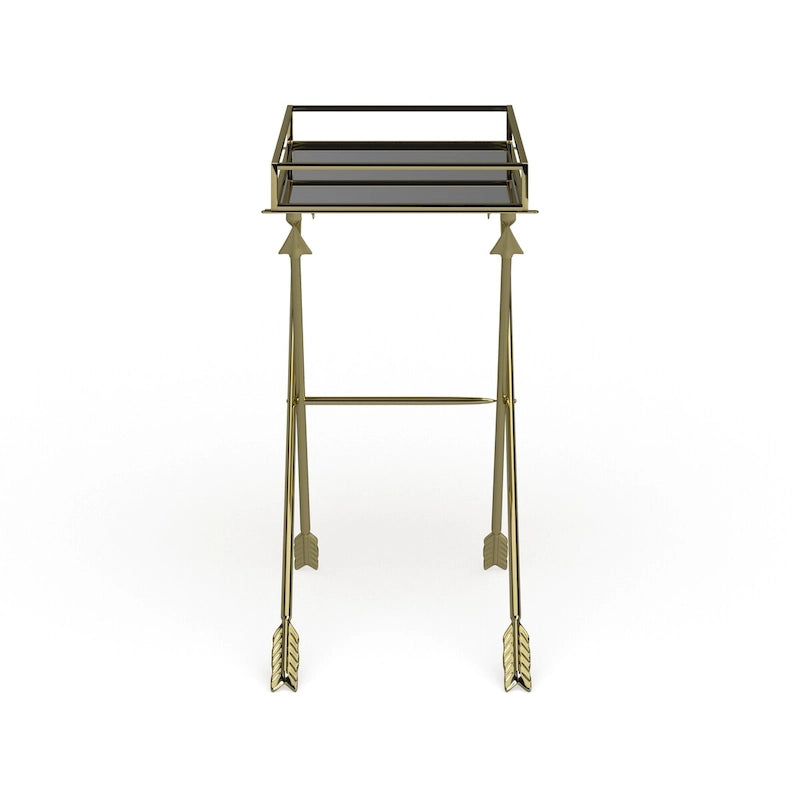 Table d'appoint en métal – Table d'appoint géométrique moderne 21x14x26
