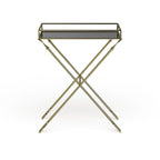 Table d'appoint en métal – Table d'appoint géométrique moderne 21x14x26