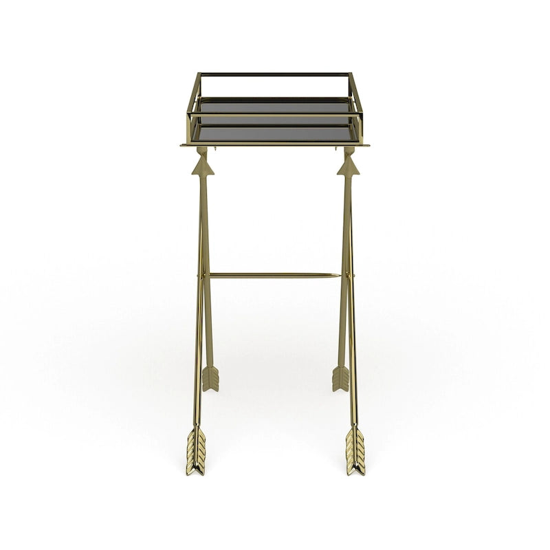 Table d'appoint en métal – Table d'appoint géométrique moderne 21x14x26