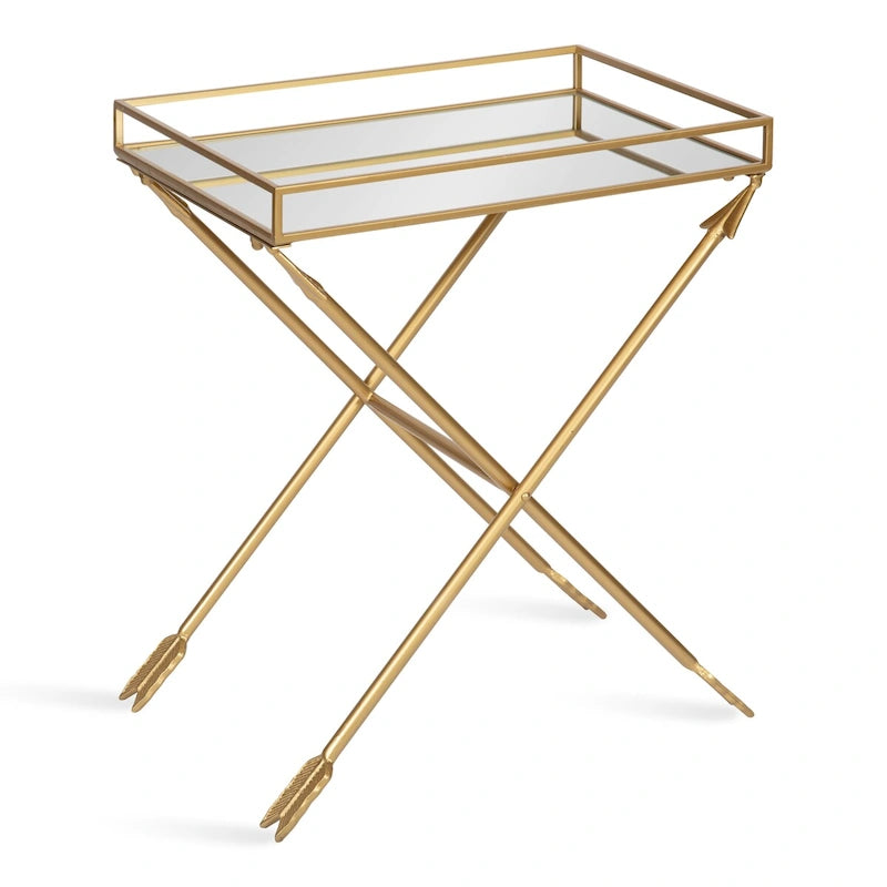 Table d'appoint en métal – Table d'appoint géométrique moderne 21x14x26